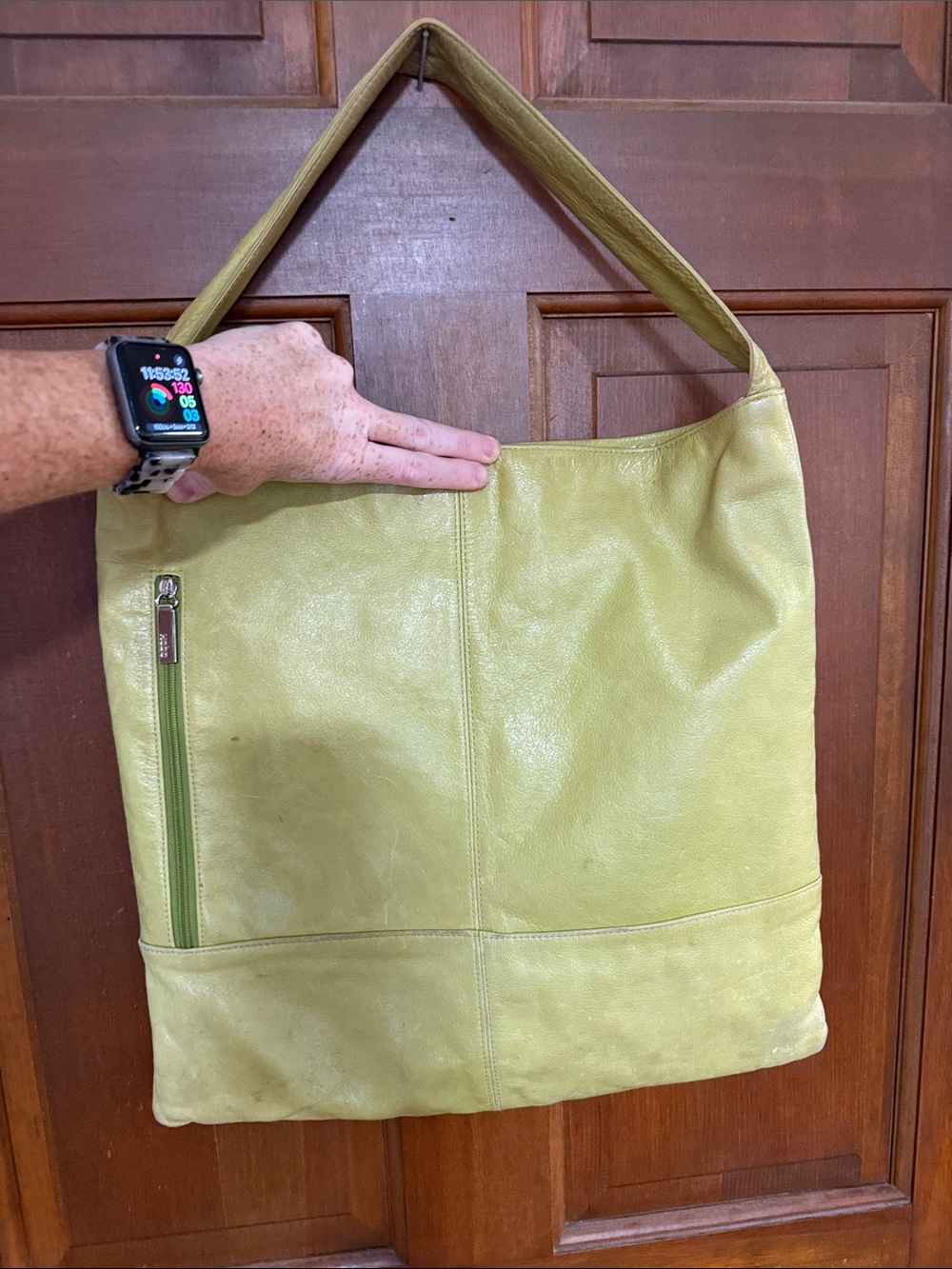 HOBO Lime Green Leather Shoulder Bag